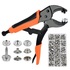 Robust Push Button Tool with Pliers - Portable Eyelet Pliers Set with 60 Sets 15 mm - Secure Press Studs for Boat Cover, Push Button Tool, Replace Metal Press Studs, Canvas