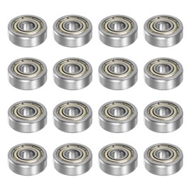 QUARKZMAN 604ZZ Deep Groove Ball Bearings 4 mm Bore 12 mm AD 4 mm Thick Carbon Steel Double Shielded Z1 Bearing for Engines Pack of 16