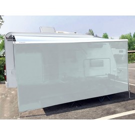 Tentproinc RV Awning Sun Shade Screen 7' X 10' 3'' (Fit for 11' Awning) Mesh Sunshade for RV Awning Sunscreen Motorhome Camper Trailer Awning Shadescreen Block UV Glare - 3 Year Warranty (Gray)