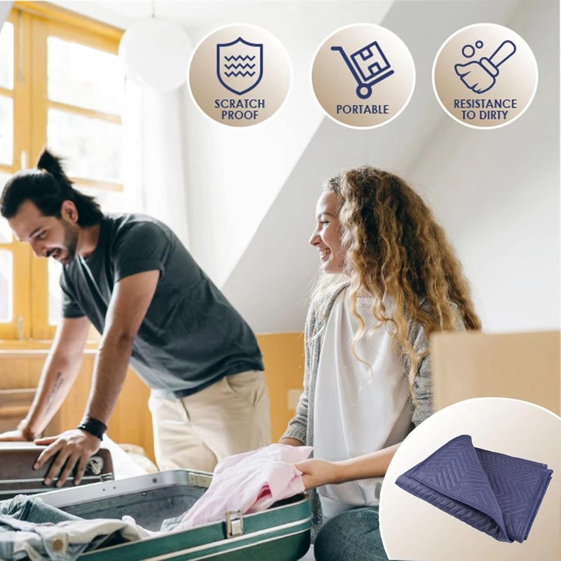 PONGHEI 12 Pack Heavy Duty Shipping Blankets - 40"x72" Thick