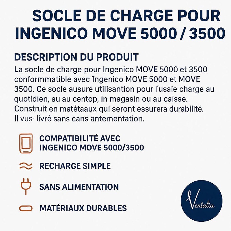 Ventalia Charging Dock for Ingenico Move 5000/3500 - TPE Charging