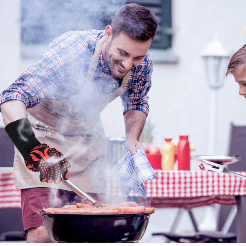 Comsmart BBQ Gloves, 1472 Degree F Heat Resistant Grilling Gloves