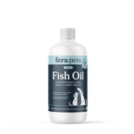 Fera Pets Fish Oil - Omega 3 for Dogs & Cats to Support Joints, Heart, Skin and Coat Health - Non GMO with Vitamin E - 8 oz