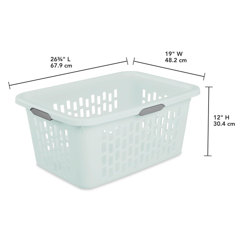 Sterilite Laundry Basket, Plastic Clothes Hamper, Large Rectangle Bin with