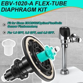 EBV-1020-A Flex-Tube Diaphragm Assembly for Sloan ECOS/G2/Optima Plus/Solis 1.6 & 3.5 GPF Urinal Flushometers, Dual Filter Water Closet Electronic Diaphragm Assembly Replace for #3325001