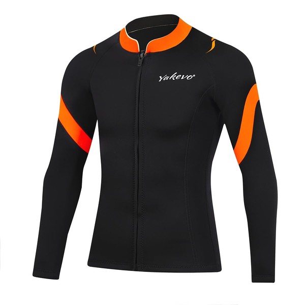 INTBOSS Wetsuit Top Men,3mm Mens Wetsuit Top Long Sleeve Wetsuit