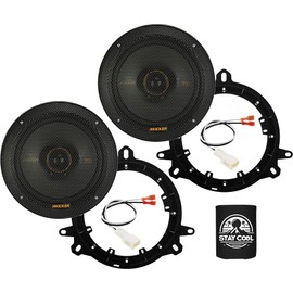 KICKER Speakers 6.5 inch for Toyota Tundra 2014-2018 Upgrade Kit - Pair of KS Series with Adapters and Harness, Coaxial 6 1/2 Car Audio Rear Door Speaker KSC650, 51KSC6504