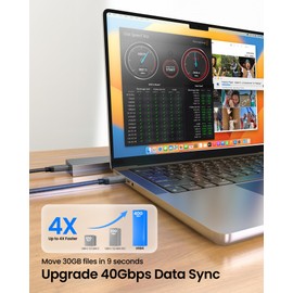 Silkland Silkland USB4 Kabel mit Thunderbolt 4 Kabel 30cm, 40Gbps Datenkabel, PD3.1 240W 48V 5A Ladekabel, 8K 60Hz 4K 120Hz Videokabel f1r MacBook,Dock, SSD, Display, Galaxy S24 Ultra