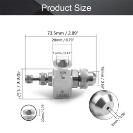 MroMax 1/4BSP Female Thread 30 Degree Round Spray Air Atomizing Mist Nozzle 304 Stainless Steel