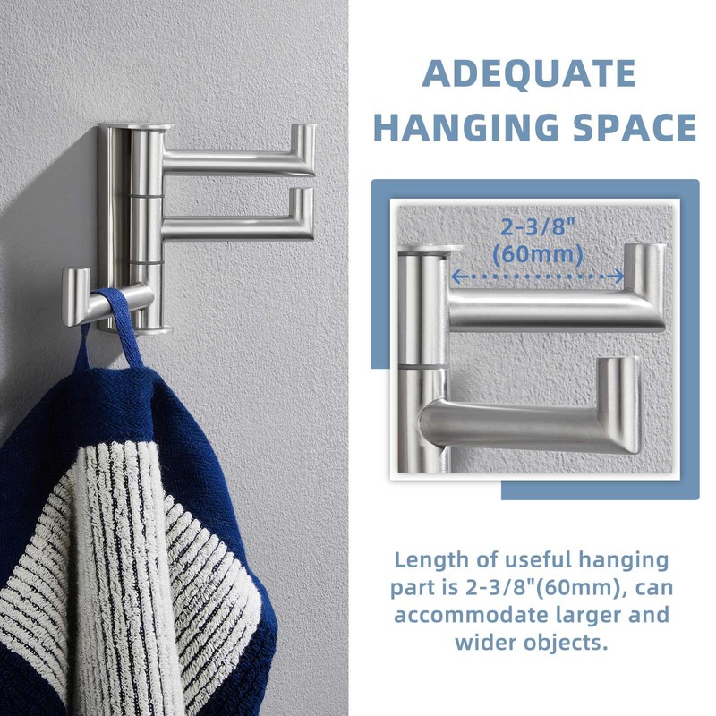 Suyar Bathroom Towel Hook 3 Arms, SUS 304 Stainless Steel