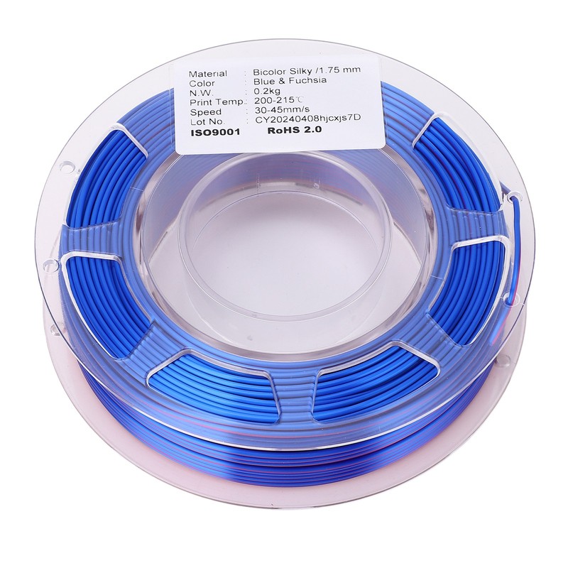 PLA Filament Dual Color Blue and Purplish Red 1.75mm 200g