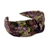 Bellefixe Knotted Headband for Women (Dark Purple Baroque), Wide Modern