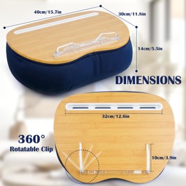 Lap Desk XL Beanbag Book Stand –Book Holder for Reading in Bed Hands Free Reading Pillow,Laptop Desk Tablet 400g Weight for Enhanced Stability – Gift for Book Lovers (Blue, Large)