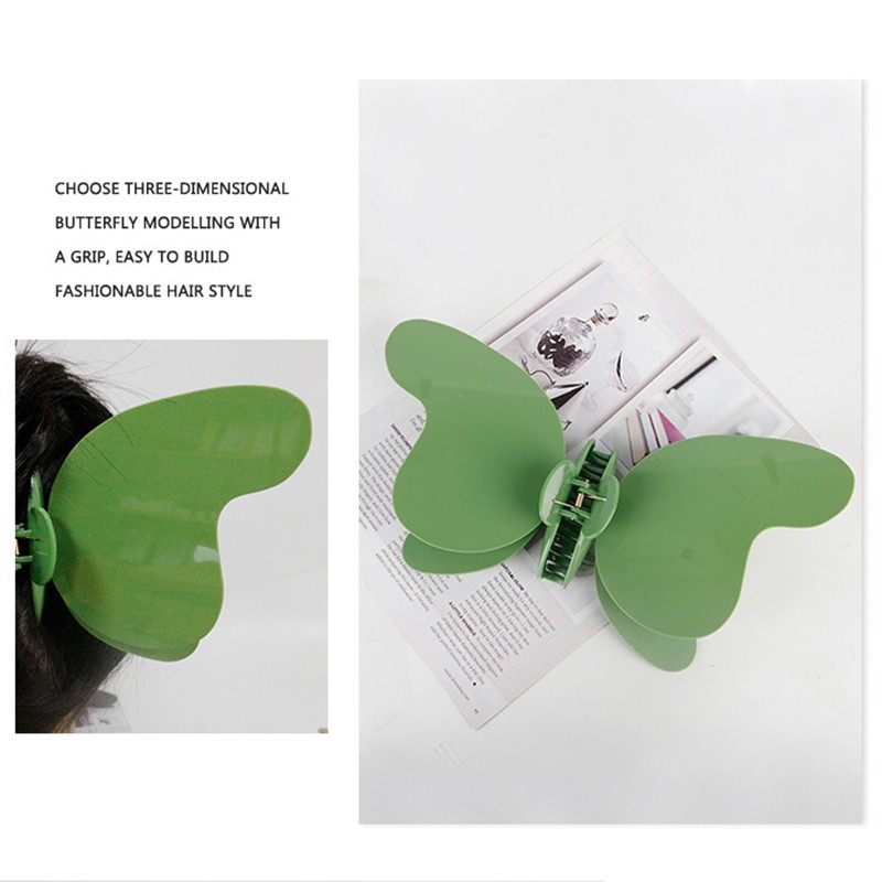 Hair Claw Clip Extra Large Round Comb Teeth Lightweight Butterfly