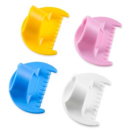 4Pcs Edge Stitch Lock & Sewing Gauge, Frundoo 4mm Needle Gauge Quilting Ruler for Straight & Curved Seams, Quilting Stitching Aids for Beginners, Mini Sewing Finger Rulers for Even Stitches