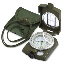 Anbte Compass Military Marching Compass Professional Navigation Compass with Carry Bag Waterproof Compass for Hunting Camping Hiking Outdoor Activities (‎Green)