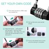 ORIA 4 Digit Combination Padlock, 5mm Width Flexible Cable Lock,
