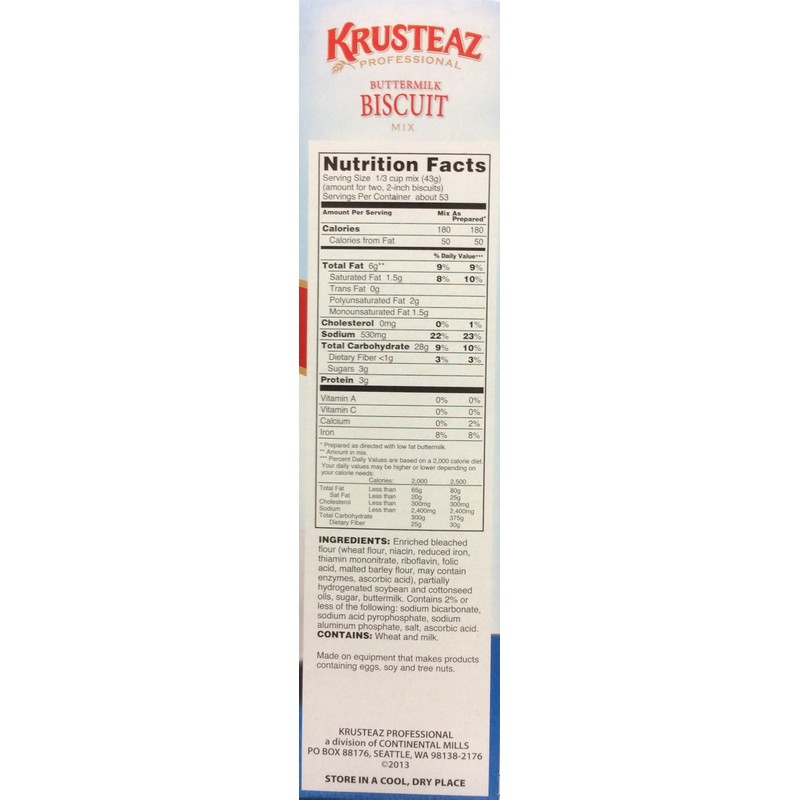 Krusteaz BUTTERMILK BISCUIT Mix 5lbs. (4-Pack) Restaurant Quality