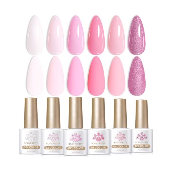 Born Pretty UV Nagellack Nude Rosa Weiß Gel Nagellack Süß