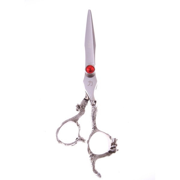 Shears Direct 5.5 Inch Japanese 440 C Stainless, Offset Handle with Dragon Design, 8 Ounce