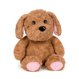 Ditucu Original Golden Retriever Microwavable Weighted Stuffed Animal Heated Dog Plush for Warmth Comfort Period Cramps Pain Plushies Toys Gifts for Kids Adults Dark Brown 9 inch