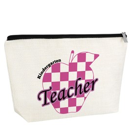 Gfhzdmf Appreciation Gifts for Teacher Makeup Bag Thank You Gifts for Kindergarten Teacher 2025 Cosmetic Bag with Zipper Teacher's Day Retirement Gift for Her Women Mom Aunt Coworker Travel Pouch