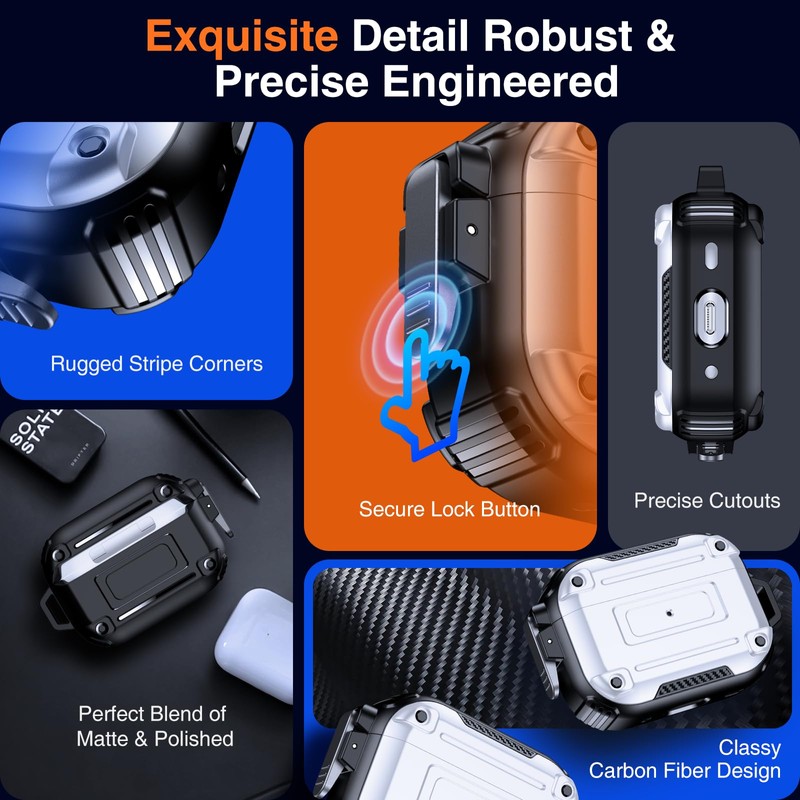 Chicfun Armour Lock for AirPods Pro 2nd Generation Case with