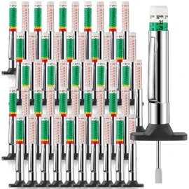 Tellegloww 50 Pcs Tire Tread Depth Gauge Color Coded Tyre Depth Gauge Tool Tread Accurate Measure Tools Metric Gauges for Car Trucks Various Vehicle (White and Green)