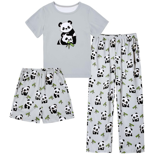 Kinberr Kids Pajamas Casual Soft Short&Long Pants Pajamas Set with