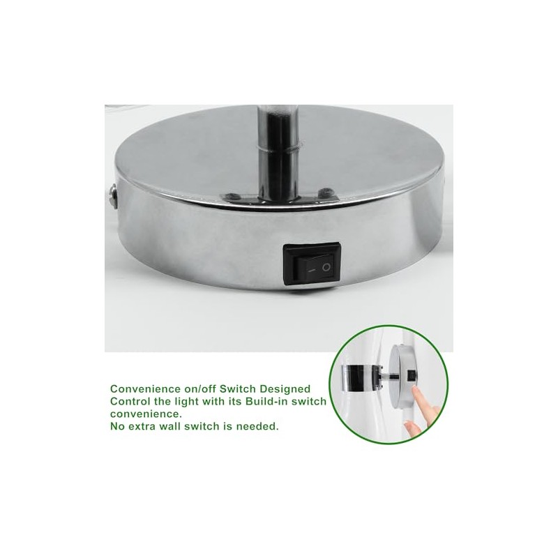 12V LED Wall Sconce with Switch, 3400K 6W 550LM Dimmable