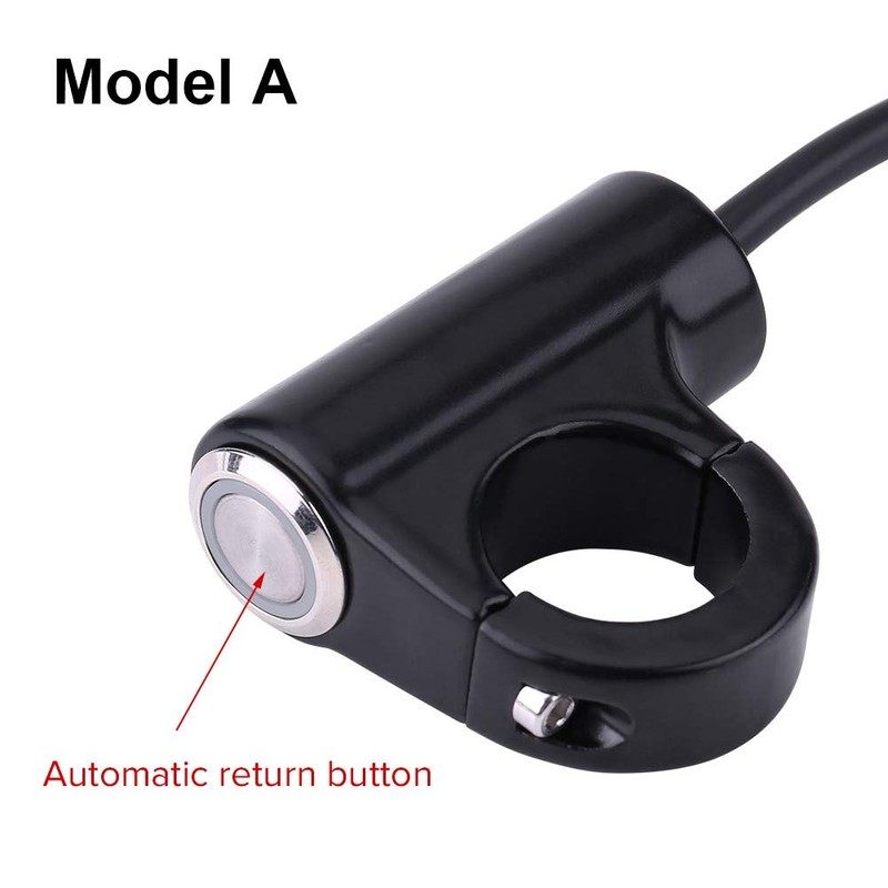 Horn Switch Button, EVGATSAUTO 7/8Inch 22mm Motorcycle Handlebar Switch, Weatherproof