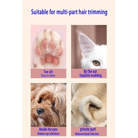 Cat Clippers for Matted Hair Local Hair Trimmer,2 Speed Low Noise Cat Hair Trimmer with White and Urple Lights Suitable for Pet Hair Trimming Such as Cats, Dogs and Rabbits (White)