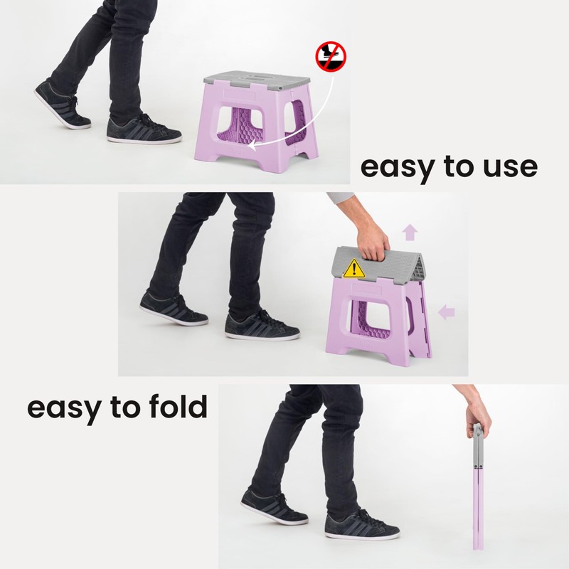 Vigar Compact Step Stool Foldable, 12-1/2-inch Step Stools for Adults