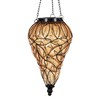 Naboher Outdoor Garden Solar Lights, Tear-Shaped Glass and Metal Hanging