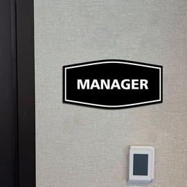 Signs ByLITA Fancy Manager Sign (Brushed Silver) - Small 2 Pack