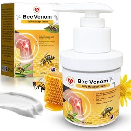 Bee Venom Cream with Pump - 2026 Advanced Muscle Rub with Turmeric, Arnica & MSM - Premium Bee Venom Lotion for Back, Knees, Legs & Feet - Daily Non-Greasy 3.5oz Cream