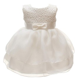 Meiqiduo Baby Girls Lace Christening Dresses Infant Princess Wedding Birthday Baptism Gowns
