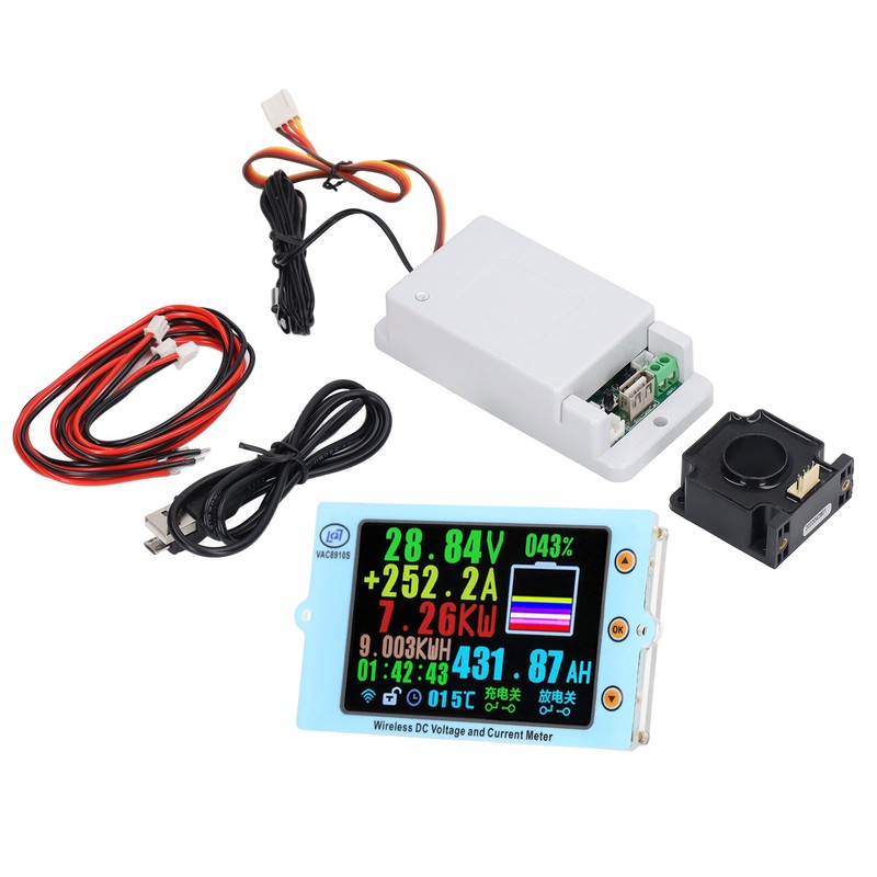Wireless Voltmeter Coulometer Battery Monitor Temp Power Capacity Meter with
