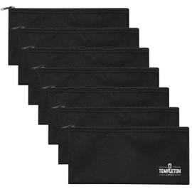 Templeton Safes Cash Deposit Bags - 7 Pack, Reusable Heavy-Duty Nylon, Secure Zipper for Money, Checks & Valuables