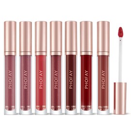 PHOFAY 8 PCS Lip Gloss Collection Makeup Set, Hydrating Lip Gloss with Hyaluronic Acid, Ruby Red, 0.135 Ounce Nourishing with Hyaluronic Acid - Shiny, Juicy Finish (8 COLORS)