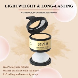 Sevich Hairline Powder, Instantly Conceals Hair Loss, Hair Shadow Toppers for Women & Men, Root Touch up for Thinning Gray Hair, Windproof & Sweatproof, Light Blonde