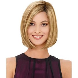 Women's Short Gradient Bob Wig Cute Straight Bob Wig Suitable for Girls Mixed Blonde Highlight Synthetic Wigs Pixie Cut Hair Replacement Wigs