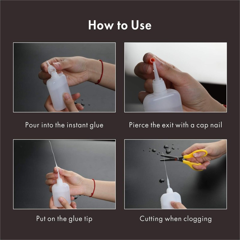 BAPHILE 300PCS CA Glue Micro-Tips, Precision Applicator with Glue Bottle