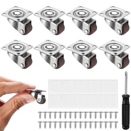 Set of 8 Swivel Castor Wheels for Trolley Wheels for Furniture Casters, 25mm Small Heavy Duty Swivel Casters Castors with Rubber Base for Move Heavy Objects