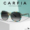 Carfia Large Curved Acetate Polarized Sunglasses for Women UV Protection,