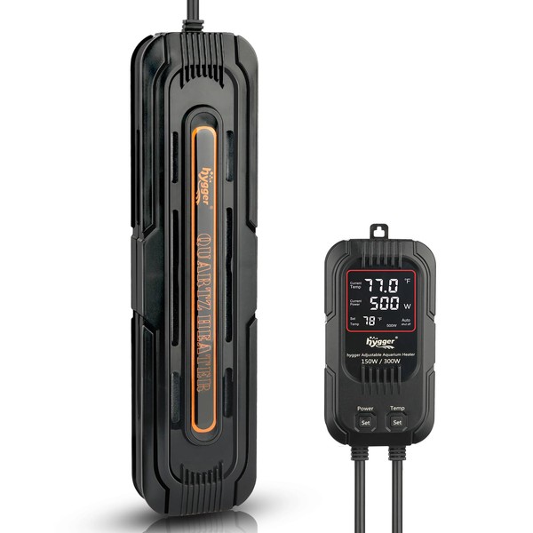 hygger 250W/500W Adjustable Power Aquarium Heater, Fish Tank Heater with