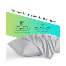 Small Pillowcase Silver Grey Solid 14x20 Zipper Closer Set of 2 PC 600TC 100% Pure Egyptian Cotton Decorative Hotel Quality Pillowcase Mini Throw Pillow Insert (Silver Grey Solid, Todler 14x20 Zipper)