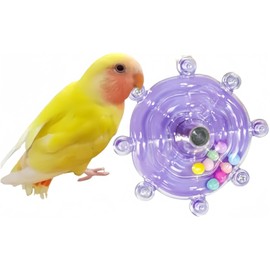 Wzenclave Parrot Spinner Toy, Funny Parakeet Toy Interactive Parrot Toy Bird Toy Spinning Rattle Cockatiel Toys Bird Cage Accessories for Entertainment Chewing Exercise (Purple)