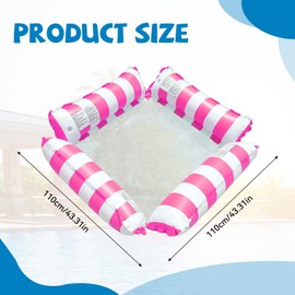CUVZORA Air Mattress Pool, 4-in-1 Water Toy, Water Hammock, Water Hammock, Swimming Chair for Pool, Pool Toy, for Beach, Pool and Lake (Striped Powder)