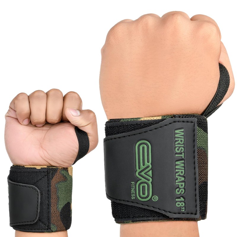 EVO Fitness Pair of 18” Deep Black Weight Lifting Wrist